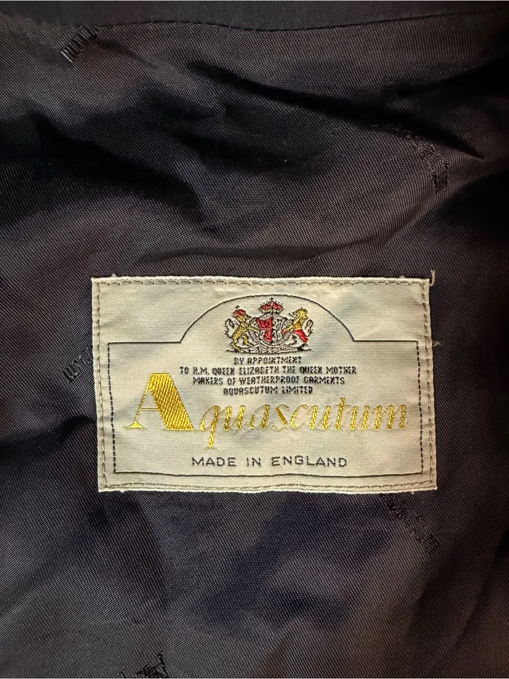 Vintage Aquascutum Aqua 5 Raincoat Dark Navy Mac Trench Coat England 42 L